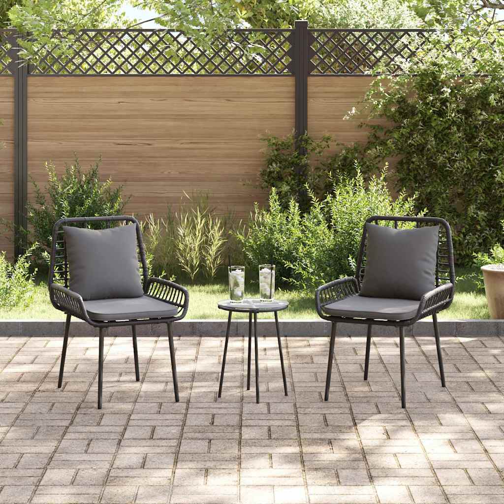Garden Dining Set 3 pcs Black and Anthracite